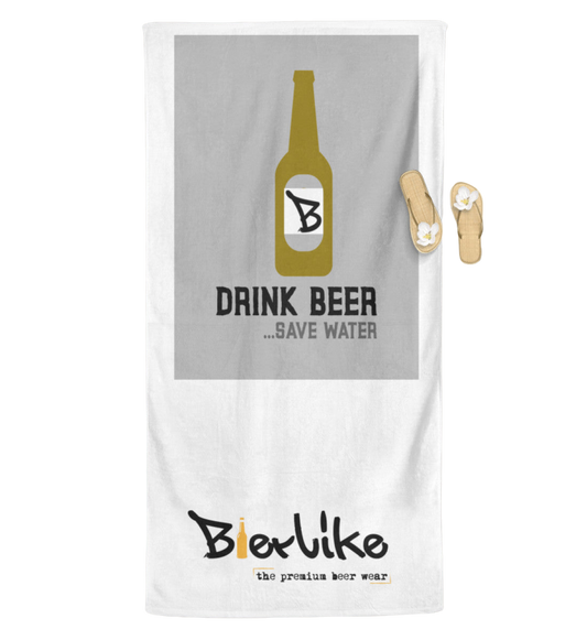 Badehandtuch - Handtuch 70x140cm | Drink beer save water